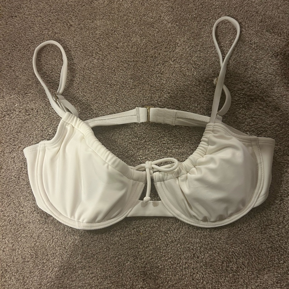 New White Womens Wild Fable Underwire Bikini Top Scoop Neck w/ Bow Adjustable